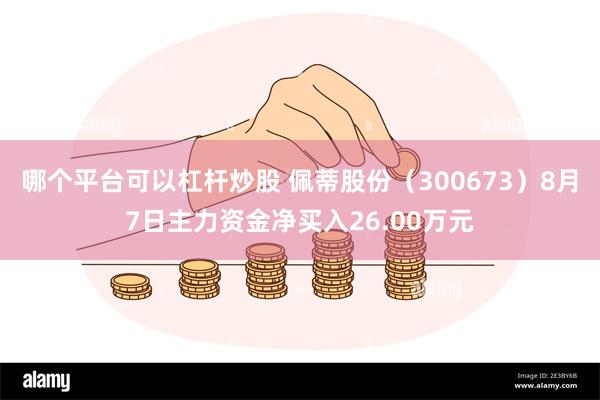 哪个平台可以杠杆炒股 佩蒂股份（300673）8月7日主力资金净买入26.00万元