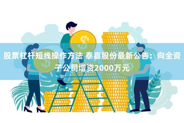 股票杠杆短线操作方法 泰嘉股份最新公告：向全资子公司增资2000万元