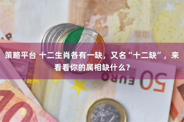 策略平台 十二生肖各有一缺，又名“十二缺”，来看看你的属相缺什么？